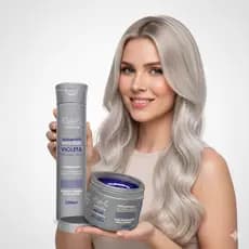 Kit Capilar Matizador Blond Violeta Belkit Desamarelador dos Cabelos Shampoo + Mascara