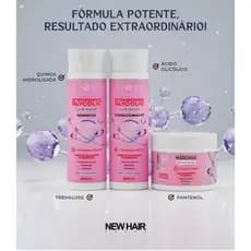 NH New Hair Extraordinario Glycolic Luminous Belkit 3 Produtos no kit