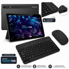 Kit para Positivo Vision Tab 10 Teclado e Mouse Slim Bluetooth Sem Fio