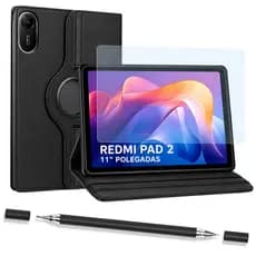Kit para Tablet Redmi Pad 2 11" Polegadas com Capa Giratória 360 + Película de Vidro + Caneta Touch 2 em 1