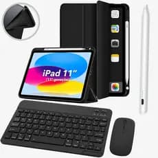 Kit Completo para iPad 11 A16 Capa Smart + Teclado e Mouse Bluetooth + Caneta Touch Stylus + Película de Vidro