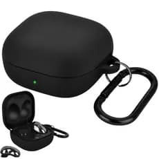 Capa Protetora de Silicone para Samsung Galaxy Buds 4 / Buds 4 Pro com Gancho Preto