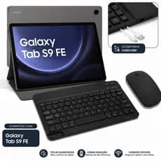 Kit para Tablet Samsung S9 FE 10.9 Mouse e Teclado Slim Sem Fio Bluetooth
