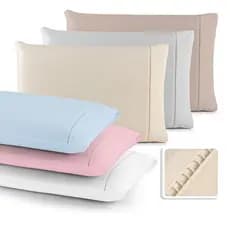 Kit Par De Fronhas Percal 100% Algodão Ponto Palito Capa Para Travesseiro Luxo Conforto Qualidade Macia Lavável