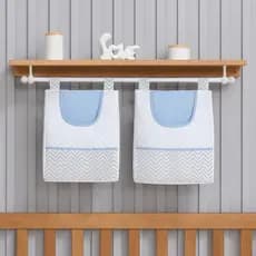 Porta Fralda Para Varão Organizador De Bebê Quarto Infantil Com Laço Decoração Enxoval Maternidade Pendurado