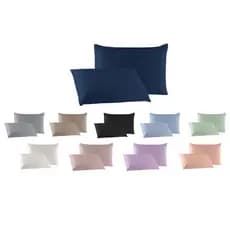 Kit 2 Fronhas Malha Algodão 100% Com Zíper Capa Para Travesseiro Antialérgica Variadas Cores Confortável Lavável