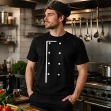 Camiseta Camisa Chef de Cozinha Preta Unissex T-shirt