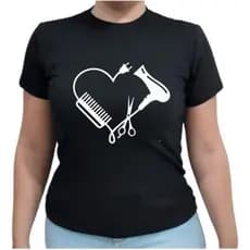 Camiseta Cabeleireira Secador Escova Camisa Cabelo