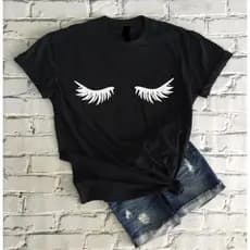 Camisa Baby Look Cilios - Camiseta Feminina Tumblr
