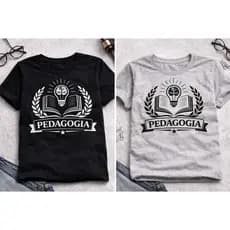 Camiseta Pedagogia Camisa Preta Cinza Masculina e Feminina Educação Professora Professor