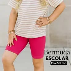 Bermuda Ciclista Infantil Menina em Cotton do Tamanho 1 ao 14 anos | Bermuda Shorts Escolar para Menina (sortidas)