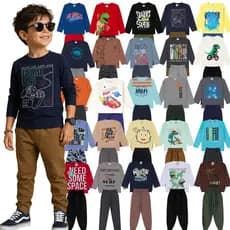 Conjunto Meia Estação Menino 8 Peças | Blusa + Calça de Moletom do 01 a 10 Anos | Kit Conjunto Inverno Menino Sortido
