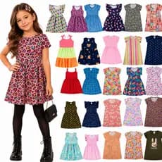 Vestido Infantil do Tamanho 1 ao 10 anos  |  Vestido para Menina Confortável e Fresquinho (Sortido)