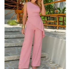 Conjunto Feminino –✨ Cupom R20 Exclusivo 💥 Blusa Ombro Só + Calça Pantalona Elegante ✨️Frete Grátis