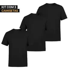 Kit 3 Camisetas Masculina Lisas Algodão 100% Confortável Academia Confortável Cores Sortidas 30.1
