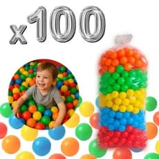 100 Bolinhas Plástica Colorida Para Piscina Criança Infantil 70mm 100 Unidades