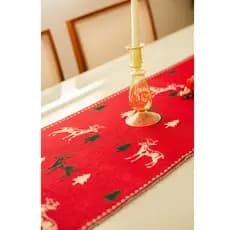 Trilho De Mesa Natalino Caminho Mesa De Natal Com Franjas E Renas Ceia 177