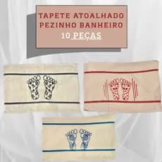 Kit De Tapete Atoalhado Pezinho Banheiro Com 10 Peças 45x68 Cores Vivas 100% Algodão Atacado