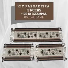 Kit Jogo Passadeira e Tapete de Cozinha 3 Peças Pano Grosso Alta Qualidade Luxo Grande