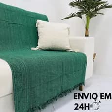 Manta Para Sofá ou Cama Luxo Gigante 210x120 Tipo Capa de Sofá Protetora 100% Algodão Decorativa