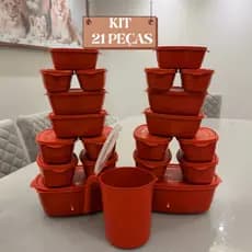 Kit Jogo Potes De Cozinha C/ 21 ou C/11 Peças De Plástico Hermético+Jarra Para Armazenar Alimentos