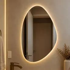 Espelho Orgânico 80x50 cm com Iluminação LED – Sala Quarto e Banheiro