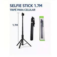 Tripé de Selfie Bluetooth com Controle Remoto - 1,7m Retrátil Compatível com iPhone e Samsung UK
