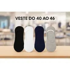 Kit Com 12 Pares De Meias Masculinas Invisível Confortável Macia Veste 40 ao 46 Cores Sortidas