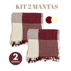 Kit 2 Mantas para Sofá 120x210cm – Algodão Artesanal, Conforto e Estilo | Envio Imediato