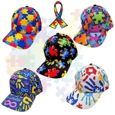 Boné Infantil Quebra-Cabeça do Autismo | Colorido e Ajustável | Conscientização e Estilo
