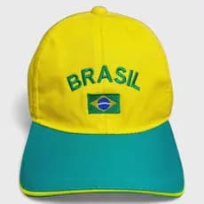 Boné Aba Curva Brasil Premium Bordado Copa do Mundo - Amarelo, Azul, Verde
