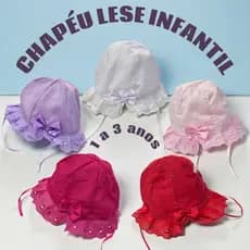 Chapéu Infantil de Lese com Laço – 03 a 18 Meses | Várias Cores | Moda Bebê Verão