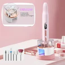 Máquina Manicure Portátil 7em1 Remoção de Unhas com Lampada LED UV e Recarga USB