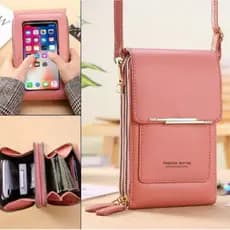 Crazy Bag Bolsa Feminina Transversal Touch Screen com Porta Celular e Cartão Fecho Magnético