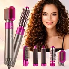 Kit de Estilizacao Completo 5 em 1 Secador Multifuncional Seca Alisa Cacheia Da Volume Anti Frizz Para Todos os Cabelos