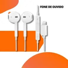 Fone de Ouvido entrada lightning P2 para Iphone e Android Microfone Bluetooth
