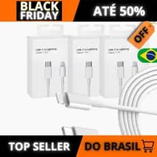 Kit 10 Cabo Turbo Rápido Reforçado V8 / TIPO C / LIGHTINING /