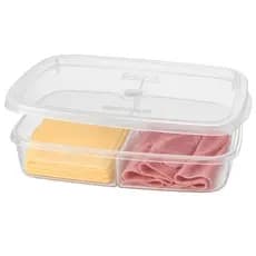 Pote Porta Frios 2 Divisórias Queijo Presunto Mussarela Freezer Microondas Transparente Sanremo