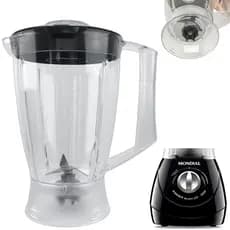 Copo De Liquidificador Para Mondial Power Black / Mondial Dinamico / Line L-28 L-26 Cristal Preto