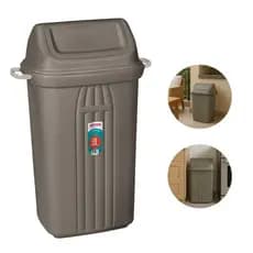 Lixeira Cesto Com Tampa Basculante De Chão Piso Com Alças Sanremo De 30 Litros Cor Marrom Resistente