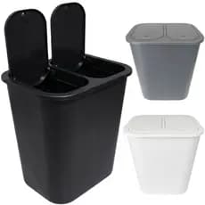 Lixeira Com Duplo Compartimento Para Lixo Reciclável E Orgânico Tampa Click Plástica Chão 25 Litros