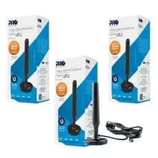 Kit 3 Antenas Digitais Proeletronic PROHD-2400 Interna/Externa com Cabo 3m