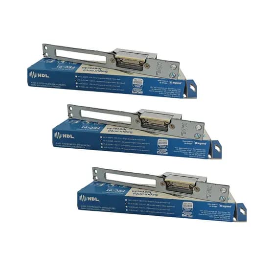 3 Peças Fecho Elétrico HDL FEC-91 LA Longo Trinco Ajust. 12V