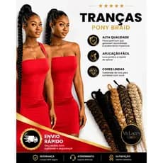 Rabo de Cavalo  de Trança Tamanho Medio -70CM PRETO-CASTANHO-MORENA ILUMINADA E LOIRO