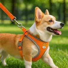 Coleira Peitoral Tipo Colete + Guia para Cachorro e Gato Pequeno e Médio | Conforto e Segurança