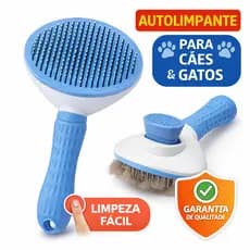Escova Autolimpante Tira Pelos Pet Cães e Gatos – Remove Pelos Mortos Fácil