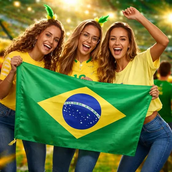 Bandeira do Brasil 60x90cm Torcida Copa do Mundo Futebol Tecido Com Porta Haste Pronta Entrega