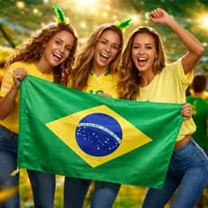 Bandeira do Brasil 60x90cm Torcida Copa do Mundo Futebol Tecido Com Porta Haste Pronta Entrega