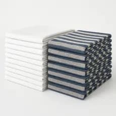 5/10/15 Panos de Chão Algodão Duplo 40x60 cm Branco ou Listrado Azul Super Absorvente