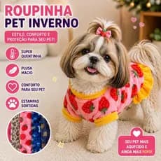 Roupinha Pet Inverno Soft Quentinha Macho e Fêmea Plush Macio Kit 1 2 ou 3 Unidades